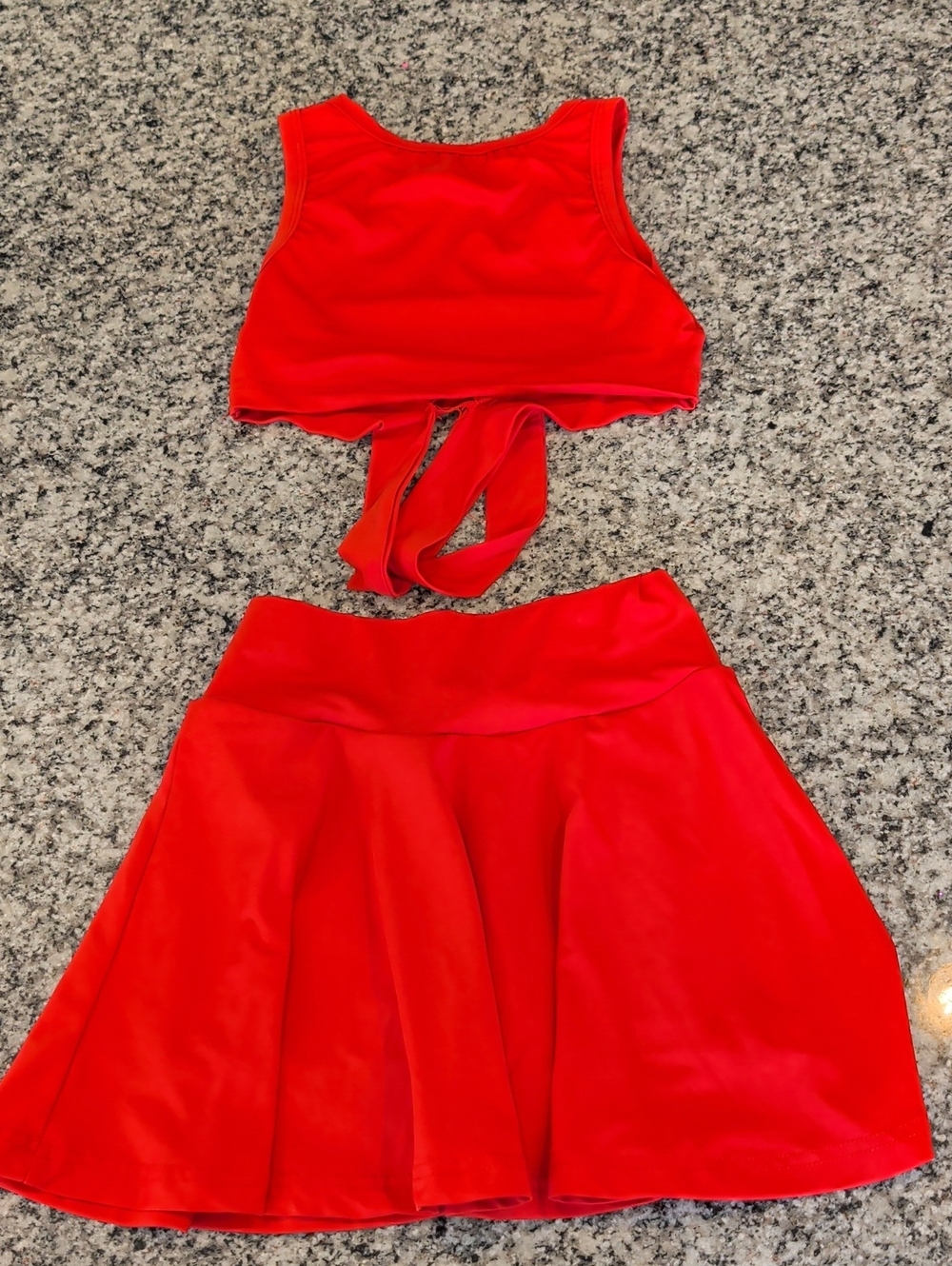 Matching Set For Girls: Red Top And Skort